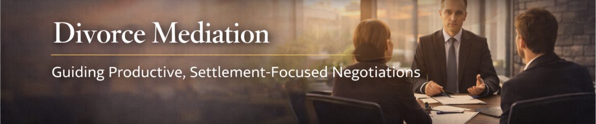 Utah divorce mediation attorney conducting settlement-focused negotiations in Utah County