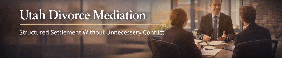 Utah divorce mediation attorney facilitating settlement-focused negotiations for families in Utah County