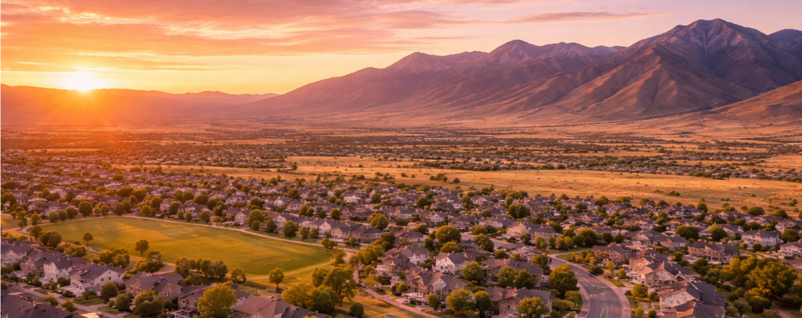 Eagle Mountain Utah cityscape and lake mountains divorce lawyer child custody attorney