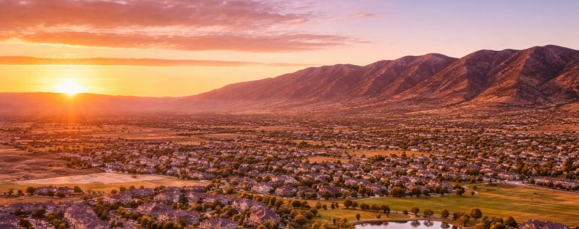 Herriman Utah city view suburban homes mountains divorce lawyer family law attorney