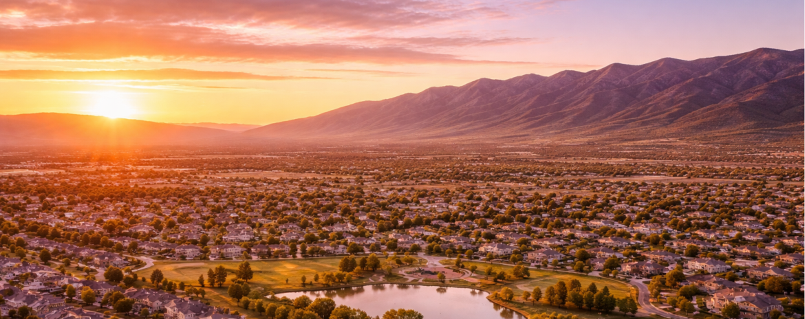 Riverton Utah residential skyline and mountains divorce lawyer child custody attorney