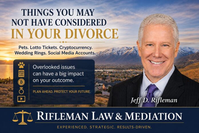 Overlooked divorce asset division including pets, lotto tickets, cryptocurrency, wedding rings, and social media assets
